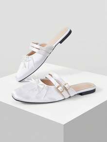 MOTF PREMIUM FASHIONABLE VINTAGE COMFORTABLE CASUAL BOW DECOR FLATS FOR CHRISTMAS SPRING SHOES - Chantilly - View 8