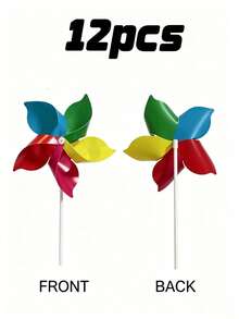 8/12/15/30pcs/Set Colorful Windmill Set, DIY Windmill Set, Plastic Material, Garden Decor, Suitable For Outdoor Parties, Yards, Farms And Parks - one size fits all - View 9