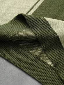 Men's Letter Stripe Short Sleeve Casual Knit Top - Multicolor - View 8