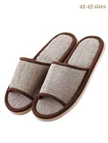 Veyra Day Unisex Linen Open Toe House Slippers Breathable Polyester Fabric Upper Flexible Soft EVA Flat Sole Non Slip Quiet Indoor Slide Sandals - Women's Slippers - View 11