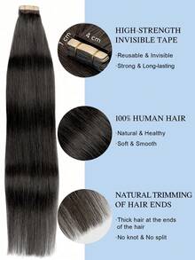 20PCS Straight Tape In Human Hair Extensions 100% Real Remy Human Hair 14-24inches Natural High Quality 50G/Pack For Salon Silky Seamless Invisible PU Tape In Hair Extensions - S2 - View 4