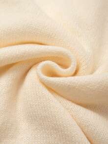 GlowEve CURVE Plus Size Casual Round Neck Decorative Button Long Sleeve Pullover Sweater - Apricot - View 5
