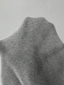 SHEIN Raffinéa Suéter de manga larga de cuello redondo de unicolor cómodo para el uso diario Y2K - Gris - Ver 7