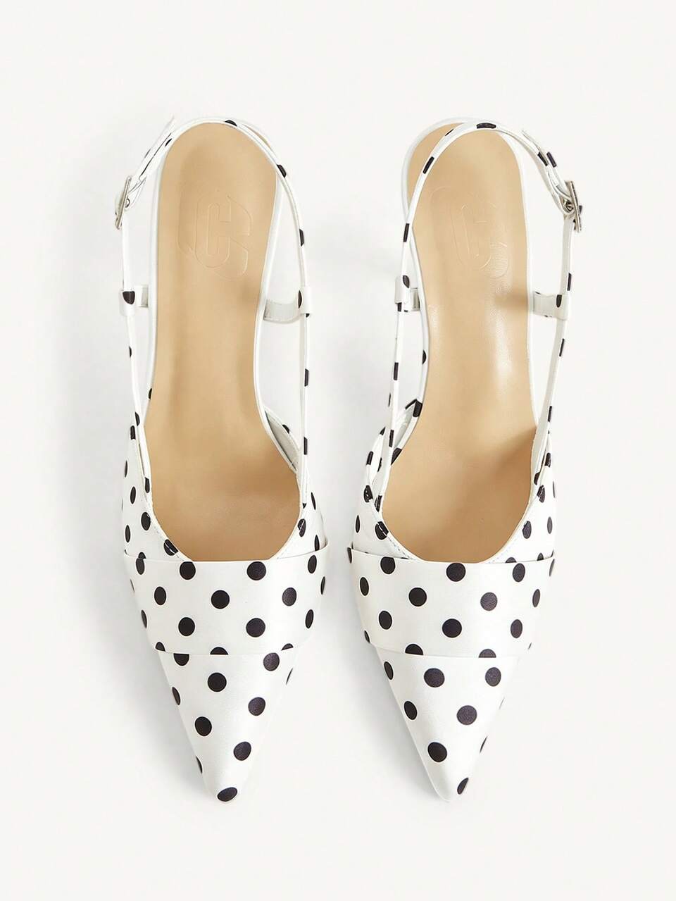 CUCCOO CHICEST Women's Pointed Stilettos, Elegant And Simple Polka Dot White High-End Galoshes