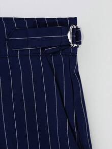 Manfinity Mode Men's Plus Size Button Pocket Striped Dress Pants, Formal, Old Money - Navy Blue - View 5