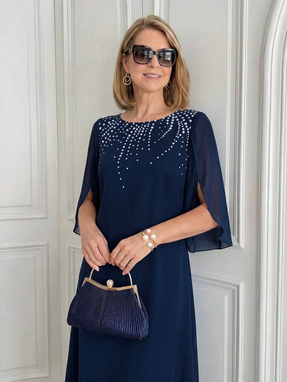 Women's Rhinestone Decor Casual Daily Wear Dress