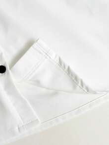 SHEIN Girls' Single Piece Elegant Solid Color Full Button-Front Shirt, Ruffle Collar, Puff Sleeve Design, 3D Bow Decor, Suitable For Daily Casual, Back To School, Vacation Wear In Spring And Autumn - White - View 6