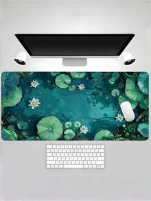 1 Buah Alas Mouse Gaming Ekstra Besar Anti Selip dengan Alas Karet, Tahan Lama, Halus, Tahan Air, Motif Kolam Teratai Hijau, Pemandangan Bunga Lili Air, Alas Meja, Alas Keyboard Komputer Kantor, Aksesori Dekorasi Rumah, Hadiah untuk Pasangan - warna-warni - View 7