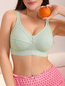 Nora Wilde 1pc Plus Size Wireless Bra - Mint Green - View 1