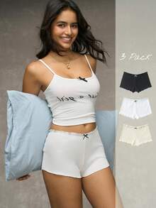 Esseday 3pcs Bow Decorated Boxer Shorts Set - Multicolor - View 7