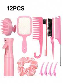 12-Piece New 9-Row Comb Hairbrush Set - Multicolor - View 9