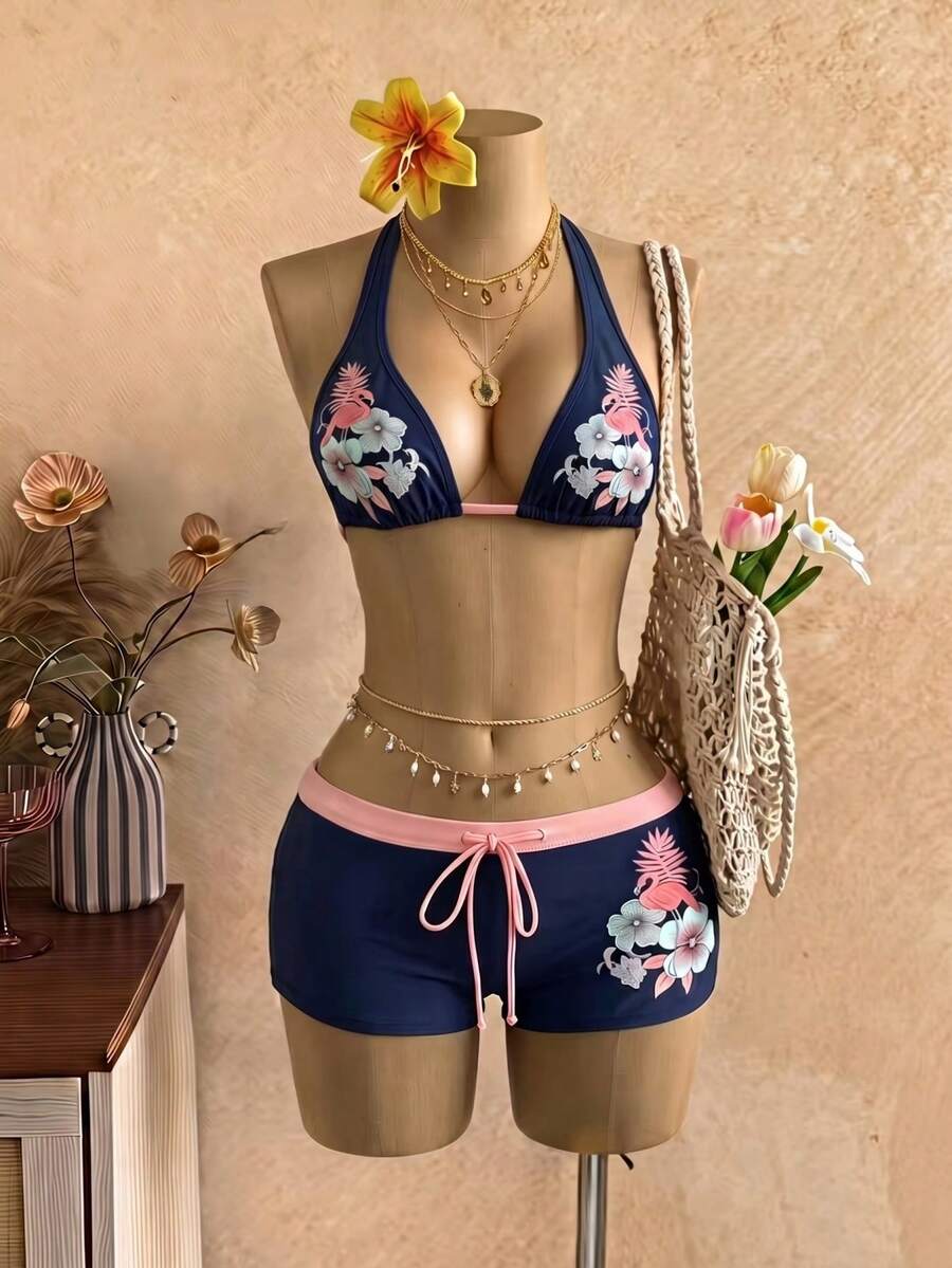 EgrlEra 2pcs Women's Fashionable Island Vacation Style Set - Multicolor - View 1