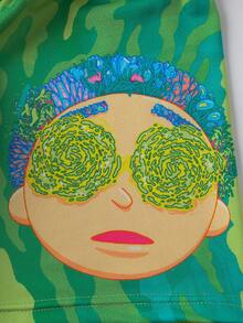 Rick and Morty X SHEIN Calzoncillos bóxer con estampado de dibujos animados para uso diario para hombres - Verde - Ver 5