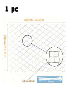 3M * 5m Balcony Transparent Net Cat Enclosure, Balcony Cat Protection Net With Fixed Plastic Buckles, Suitable For Windows, Terraces, Indoor And Outdoor Cat Protection Nets, As Well As Outdoor Fruit And Vegetable Protection Nets. - White - View 6