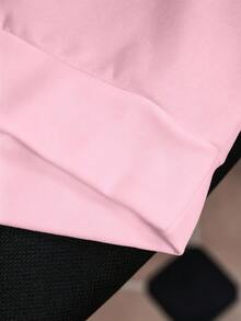THE POWERPUFF GIRLS X SHEIN 女款卡通印花長袖休閒抽繩連帽衛衣 - 白色 - 查看 5