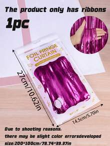 Hot Pink Foil Fringe Curtain – Metal Wire Backdrop For Photo Booth, Wedding, Birthday, Bridal Shower, Bachelorette Party Decor - Rose red - View 9