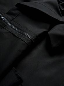 PAVTROS Men's Frog Button Design Long Sleeve Casual Jacket - Black - View 8