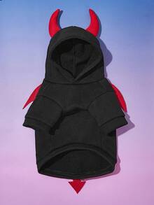 PETSIN 1 buah Hoodie Hewan Peliharaan Desain Telinga 3D untuk Cosplay Setan Halloween - Hitam - View 11