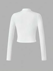 Teen Girl Solid Color Long Sleeve Zip-Up Jacket - Multicolor - View 4