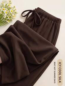 Everyssa Lässige Retro Pendler Vielseitige Elegante Strick Bequeme Französische Street Lazy Style Damen Lange Hose - Blau - Übersicht 4