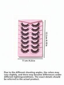 FindLove 7 Pairs Natural Crossing Faux Mink Eyelashes, Lightweight & Fluffy, Handmade, 10-16mm, Ultra-Light, Natural Look, Individual False Eyelashes, Suitable For Makeup - cross model - View 8