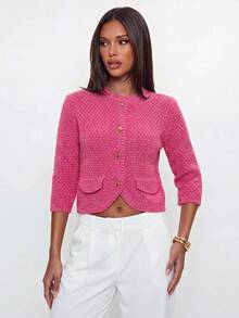 Avantive Women's Autumn Casual Commute Cardigan - Pink - View 2