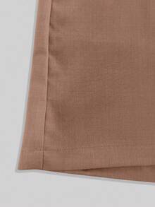 Balvessa Women's Solid Color Pocket Casual Versatile Daily Travel Blazer Shorts - Brown - View 8