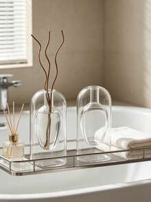 Cirelle 1pc Double Wall Glass Diffuser Bottle - Modern Floating Inner Vessel Fragrance Oil Diffuser Bottle - Aesthetic Clear Aromatherapy Container Decorative Vessel For Home, Office, Spa Decor (No Reed) - multicolor - View 6