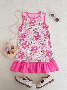Emery Rose Kids Emery Rose Kids 女童編織可愛圖案圓領無袖夏季洋裝 - 彩色 - 查看 4