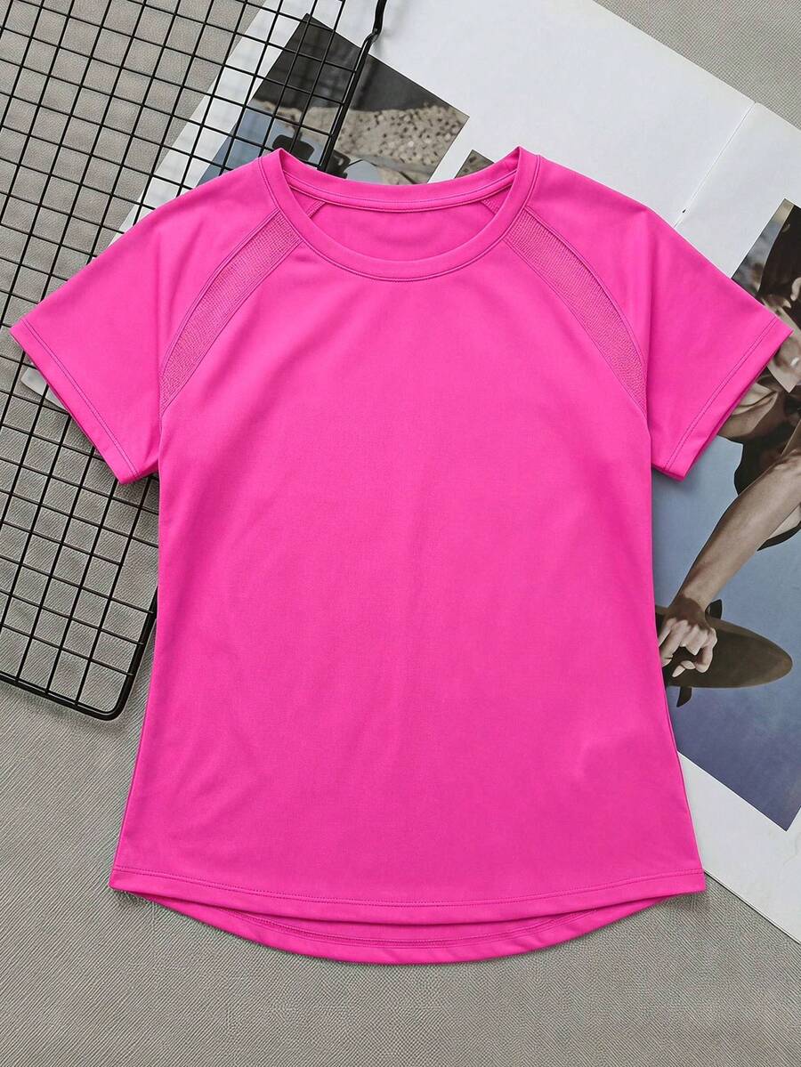 Cheerettes Women's Plus Size Solid Color Raglan Short Sleeve Sports T-Shirt