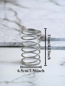 1 PC Stainless Steel Spiral Hollow Toothbrush Holder 2 In 1 Makeup Brush Pen Organizer Rack Bathroom Vanity Desk Quick Drying Multifunctional Storage Stand Space Saving Desk Tray Dorm Room Essential - Silver - View 13