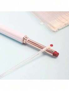 500 Set Lip Brush, Crystal Clear Lipstick, Lip Gloss Brush Stick - White - View 3