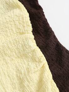 Sweetra Women's New Fashion Versatile Halter Neck Backless Knit Elastic Textured Sleeveless Tank Top With Asymmetrical Hem, Multi-Color Light Yellow And Coffee Set - Multicolor - View 7