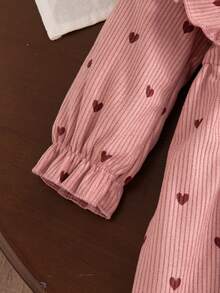 SHEIN 1件女嬰洋裝 春/秋休閒洋裝 森系刺繡洋裝 嬰兒幼兒洋裝 - 粉色 - 查看 4