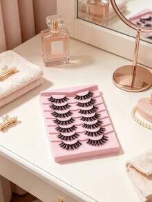 FindLove 7 Pairs Natural Crossing Faux Mink Eyelashes, Lightweight & Fluffy, Handmade, 10-16mm, Ultra-Light, Natural Look, Individual False Eyelashes, Suitable For Makeup - cross model - View 6
