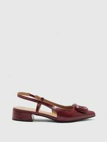 CUCCOO BIZCHIC Damen Flache Schuhe, einfarbiges Design, einfacher Stil, hohe Praktikabilität, vielseitig einsetzbar, geeignet als Frühlingsschuhe in der Weihnachtszeit - Burgunderrot. - Übersicht 2