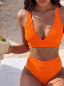 Swim Mod 2026 Spring/Summer Resort Minimalist Separate Bikini, Gathering Uplift High-End Swimwear For Women - Multicolor - View 1