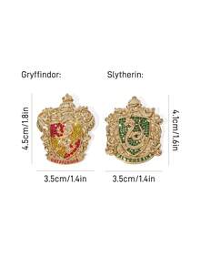 HARRY POTTER X SHEIN 水鑽鋅合金別針，霍格華茲包包胸針，適合作為禮物、收藏品、紀念品 - 彩色 - 查看 4