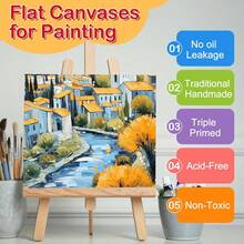 4X4inch Blank Square Canvas Boards, White Flat Painting Canvas Panels For Acrylic Oil Paint, Art Supplies For Students Adults Classroom Home Office Art Creation - multicolor - View 6