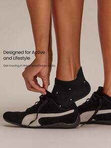 GLOWMODE Arch Support Everyday Socks Gym - White+Grey+Black Polka Dots - View 5