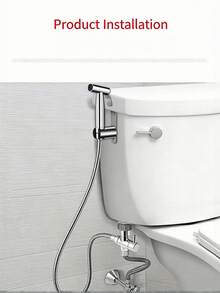 Handheld Spray Head With Hose, Stainless Steel Toilet Spray Head, Handheld Spray Head With Hose, For Female Cleaning And Showering, Can Be Installed On The Wall Or Toilet - silver - View 7