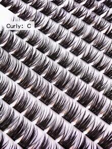 220 Pcs Cluster Lash DIY Eyelash Extension Kit, Natural C Curl Individual Lashes, Strong Hold Lash Bond & Seal Glue With Lash Applicator For Self Application - White - View 3