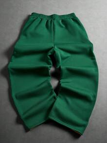 PAVTROS Pantalones de chándal para hombre con cintura elástica, patrón de letras en bloques de color, casuales y versátiles para uso diario - Multicolor - Ver 2