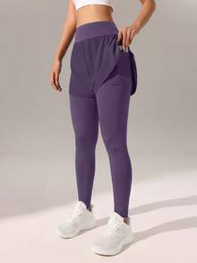 SHEIN Velisys 2 piezas Leggings de yoga para entrenamiento con cintura alta y levantamiento de glúteos - Multicolor - Ver 5