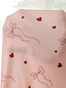 CottageSlumber Women's Bow & Heart Print Short Sleeve Plus Size Nightgown - Pink - View 6