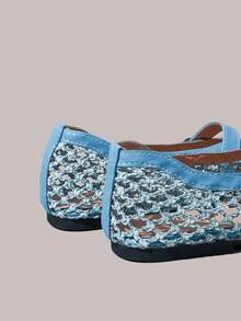 Styleloop Ladies, Willow Nails, Buckles, Flat Shoes. - Light blue - View 4