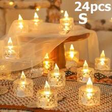 12/24pcs Crystal Diamond Shaped LED Candle Light,Battery Powered Flameless Candle Light, LED Decorative Tea Candle Light With Battery,Ideal For Wedding, Dining Table, Festival Decoration,Parties Desktop Decoration Candles - warm light - View 20