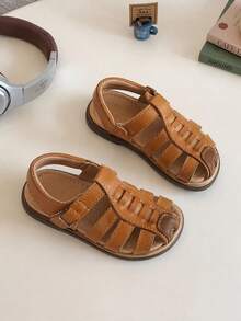 Girl Sandals And Adjustable Buckle - Camel - View 3