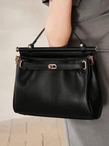 MOTF PREMIUM WOMEN'S HANDBAG, EXQUISITE AND SIMPLE DAILY COMMUTER TOTE BAG - Black - View 8