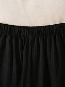SHEIN Tween Girl Black Bow Flutter Sleeve T-Shirt Set, Vacation, Outdoor, Back To School, Fall - White - View 5